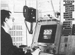 Ivan Sutherland seated at the TX-2 display terminal